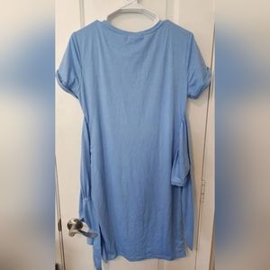 Women's LILLUSORY Blue Short Sleeves Dress Medium